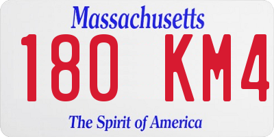 MA license plate 180KM4