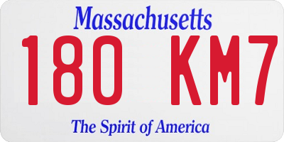 MA license plate 180KM7
