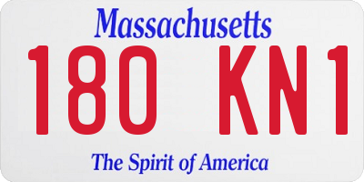 MA license plate 180KN1