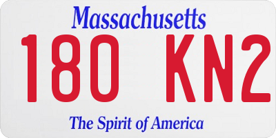 MA license plate 180KN2
