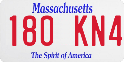 MA license plate 180KN4