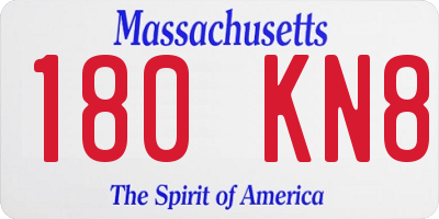 MA license plate 180KN8