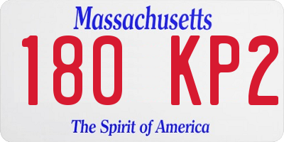 MA license plate 180KP2