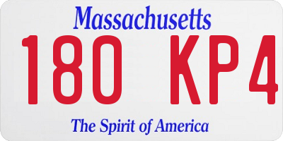 MA license plate 180KP4