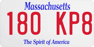 MA license plate 180KP8