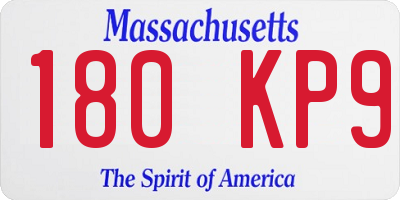 MA license plate 180KP9