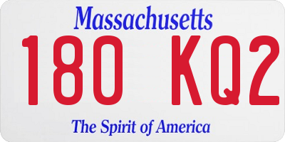 MA license plate 180KQ2