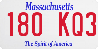 MA license plate 180KQ3