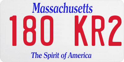MA license plate 180KR2