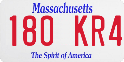 MA license plate 180KR4