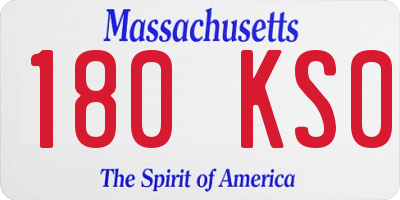 MA license plate 180KS0