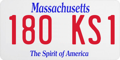 MA license plate 180KS1
