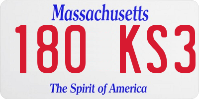 MA license plate 180KS3