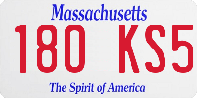 MA license plate 180KS5