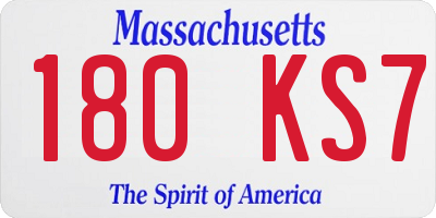 MA license plate 180KS7