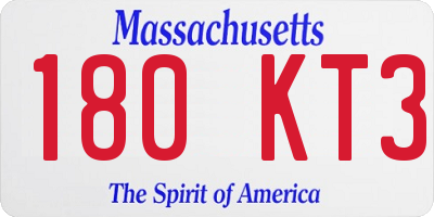 MA license plate 180KT3