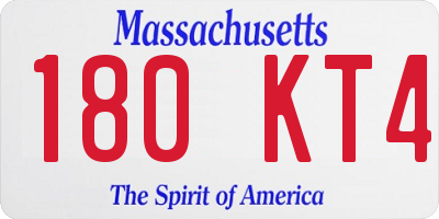 MA license plate 180KT4