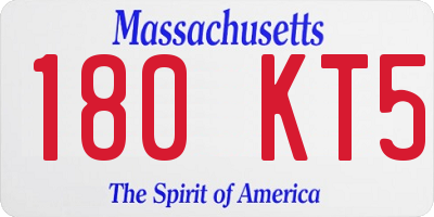 MA license plate 180KT5