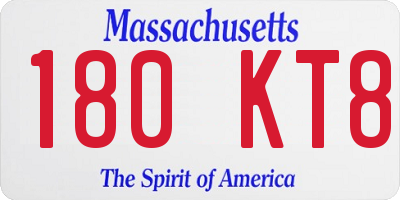 MA license plate 180KT8