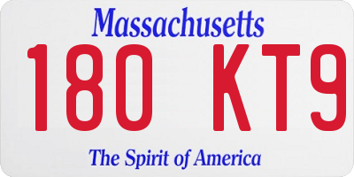 MA license plate 180KT9