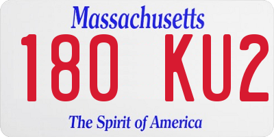 MA license plate 180KU2