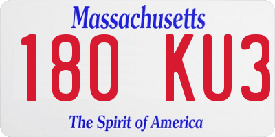 MA license plate 180KU3