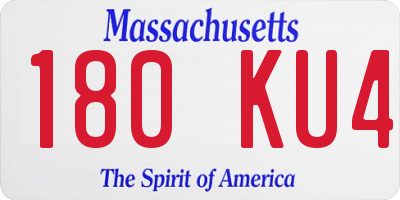 MA license plate 180KU4