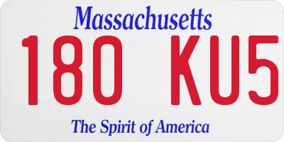 MA license plate 180KU5