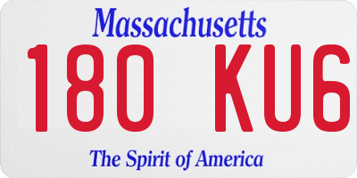 MA license plate 180KU6