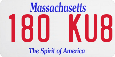 MA license plate 180KU8