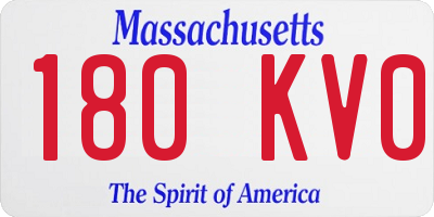 MA license plate 180KV0