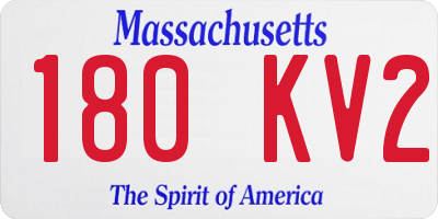 MA license plate 180KV2