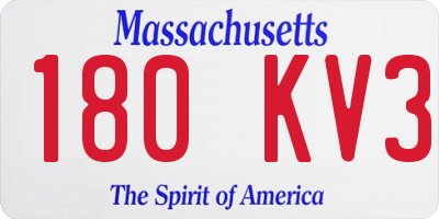 MA license plate 180KV3