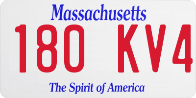 MA license plate 180KV4