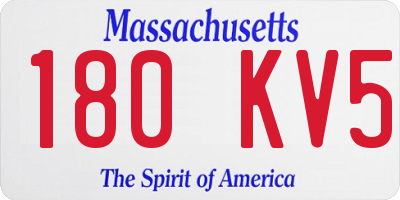 MA license plate 180KV5