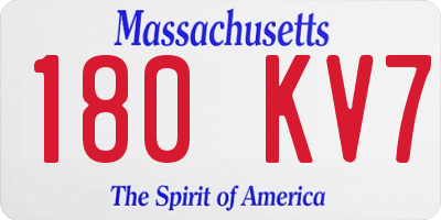 MA license plate 180KV7