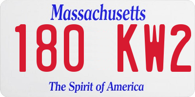 MA license plate 180KW2