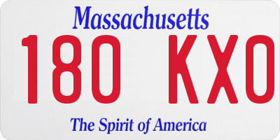 MA license plate 180KX0