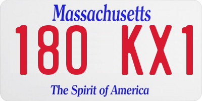MA license plate 180KX1