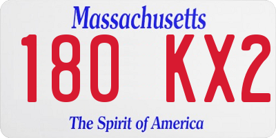MA license plate 180KX2