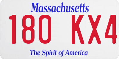 MA license plate 180KX4