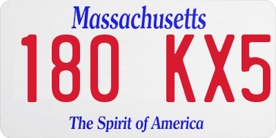 MA license plate 180KX5