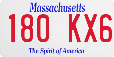 MA license plate 180KX6