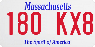 MA license plate 180KX8