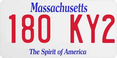 MA license plate 180KY2