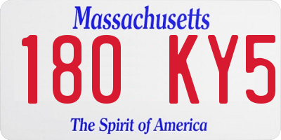 MA license plate 180KY5