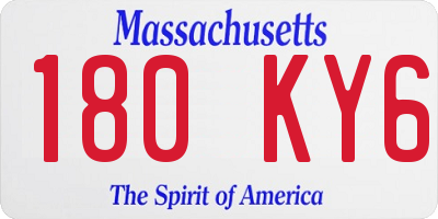 MA license plate 180KY6