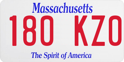 MA license plate 180KZ0