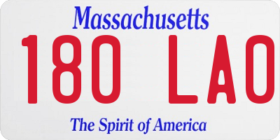 MA license plate 180LA0