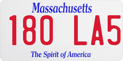 MA license plate 180LA5